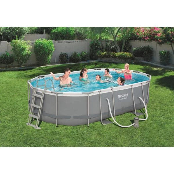 Bestway Zwembad Oval Power Steel Set - 4,88 × 3,05 × 1,07 M 2 Bestway Zwembad Oval Power Steel Set - 4,88 × 3,05 × 1,07 M - Afbeelding 2