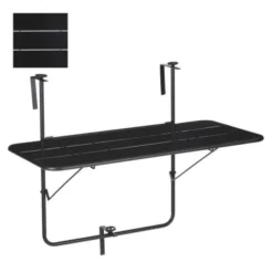 Balkontafel Zwart - 88 × 51,5 × 67 Cm