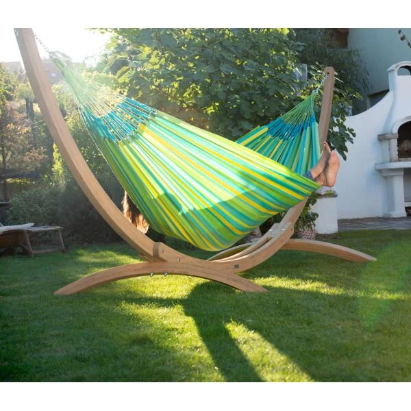 LA SIESTA Tweepersoonshangmat Brisa Outdoor - Limoengroen 2 LA SIESTA Tweepersoonshangmat Brisa Outdoor - Limoengroen - Afbeelding 2