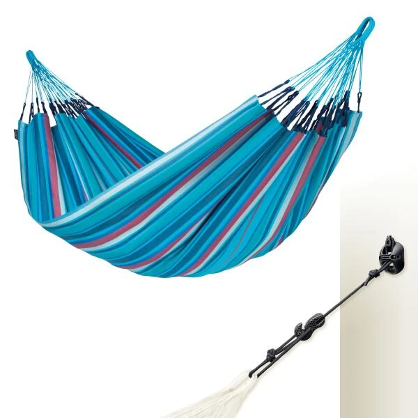 LA SIESTA Tweepersoonshangmat Brisa Outdoor - Zeeblauw 3 LA SIESTA Tweepersoonshangmat Brisa Outdoor - Zeeblauw - Afbeelding 3