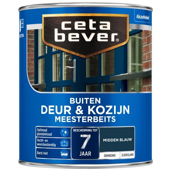Cetabever Meesterbeits Deur & Kozijn Dekkend, Midden Blauw - 750 Ml