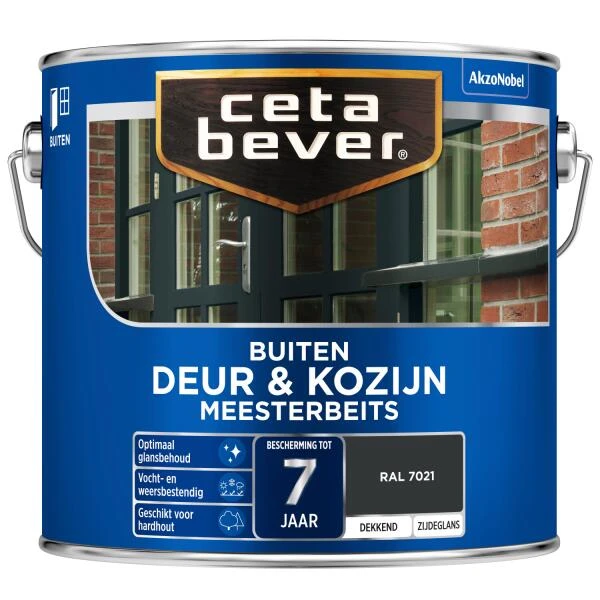 Cetabever Meesterbeits Deur & Kozijn Dekkend, Ral 7021 - 2,5 L