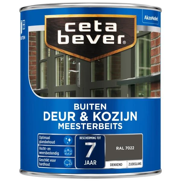 Cetabever Meesterbeits Deur & Kozijn Dekkend, Ral 7022 - 750 Ml