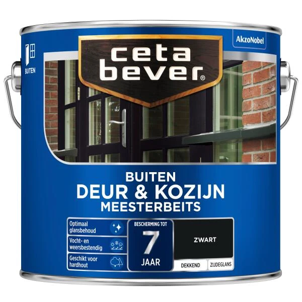 Cetabever Meesterbeits Deur & Kozijn Dekkend, Zwart - 2,5 L 1 Cetabever Meesterbeits Deur & Kozijn Dekkend, Zwart - 2,5 L