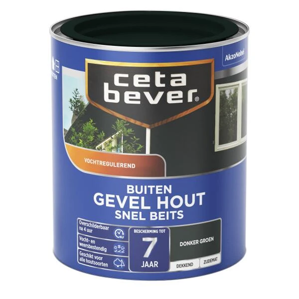 Cetabever Snelbeits Gevel Hout Dekkend, Donkergroen - 750 Ml 1 Cetabever Snelbeits Gevel Hout Dekkend, Donkergroen - 750 Ml
