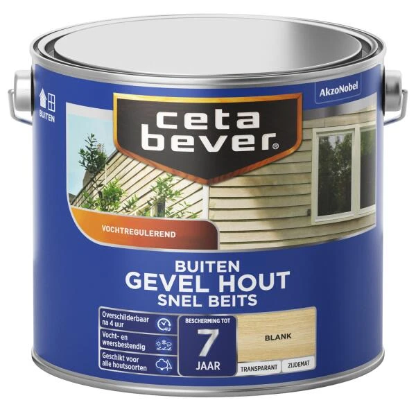 Cetabever Snelbeits Gevel Hout Transparant, Blank - 2,5 L 1 Cetabever Snelbeits Gevel Hout Transparant, Blank - 2,5 L