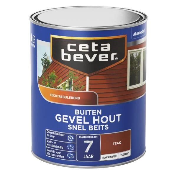 Cetabever Snelbeits Gevel Hout Transparant, Teak - 750 Ml 1 Cetabever Snelbeits Gevel Hout Transparant, Teak - 750 Ml