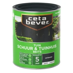 Cetabever Tuinbeits Schuur & Tuinhuis Dekkend, Antraciet - 750 Ml