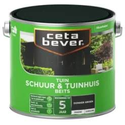 Cetabever Tuinbeits Schuur & Tuinhuis Dekkend, Donkergroen - 2,5 L