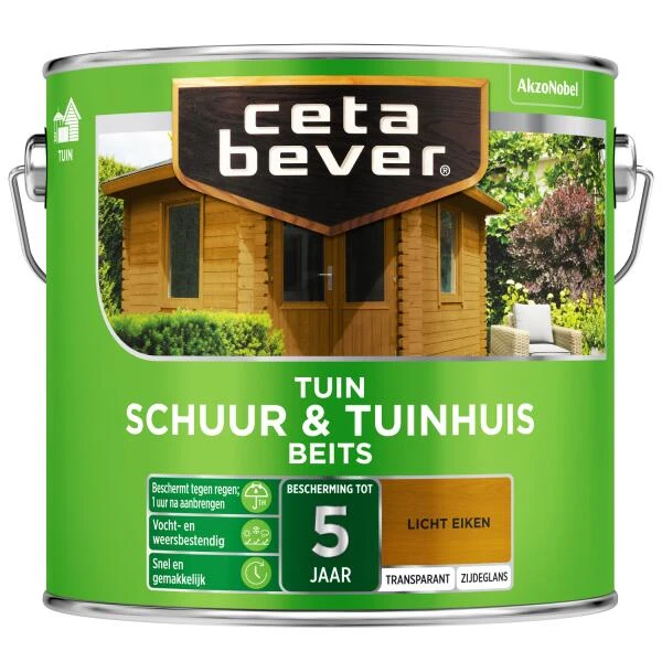 Cetabever Tuinbeits Schuur & Tuinhuis Transparant, Licht Eiken - 2,5 L 1 Cetabever Tuinbeits Schuur & Tuinhuis Transparant, Licht Eiken - 2,5 L