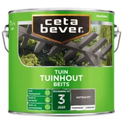 Cetabever Tuinbeits Tuinhout Transparant, Antraciet - 2,5 L
