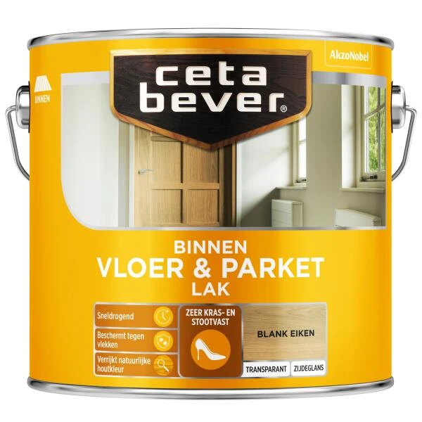 Cetabever Vloer- & Parketlak Transparant, Blank Eiken - 2,5 L 1 Cetabever Vloer- & Parketlak Transparant, Blank Eiken - 2,5 L