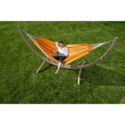 LA SIESTA Tweepersoonshangmat Currambera - Abrikoos -LA SIESTA Verkoop currambera apricot cotton double classic hammock 1609770128 351 600