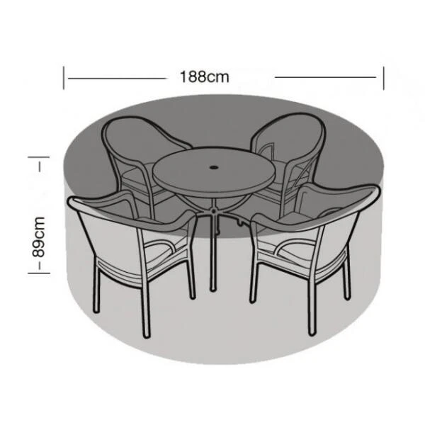 Hoes Voor Tuinmeubelen - Ronde Tafel + 4/6 Stoelen 1 Hoes Voor Tuinmeubelen - Ronde Tafel + 4/6 Stoelen