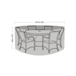 Hoes Voor Tuinmeubelen - Ronde Tafel + 6 Stoelen