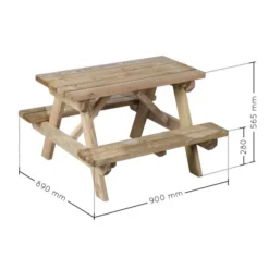 Picknickbank Auréa NATUREL - Ca. 90 × 89 × 56,5 Cm -LA SIESTA Verkoop picknickbank aura naturel 1669188281 4 600
