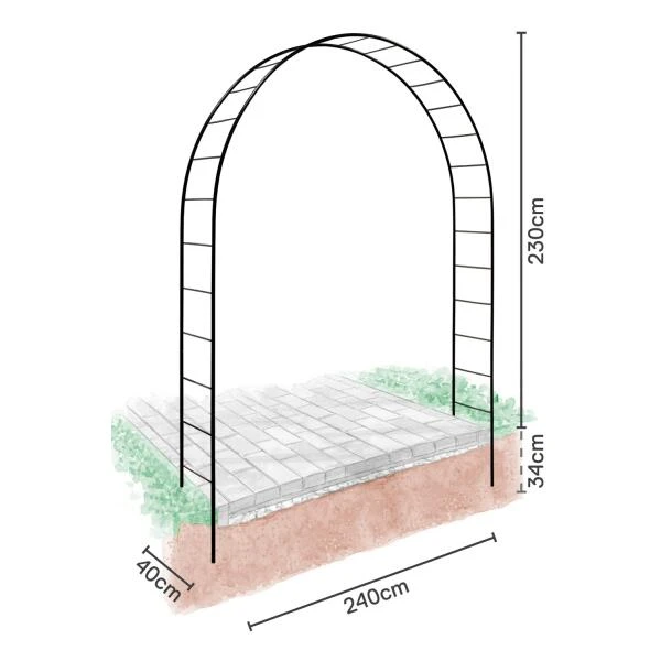 Rozenboog London 230 × 240 × 40 Cm - Zwart 4 Rozenboog London 230 × 240 × 40 Cm - Zwart - Afbeelding 4