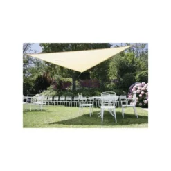 Schaduwzeil Beige Met Bevestigingsringen 3,6 × 3,6 × 3,6 M