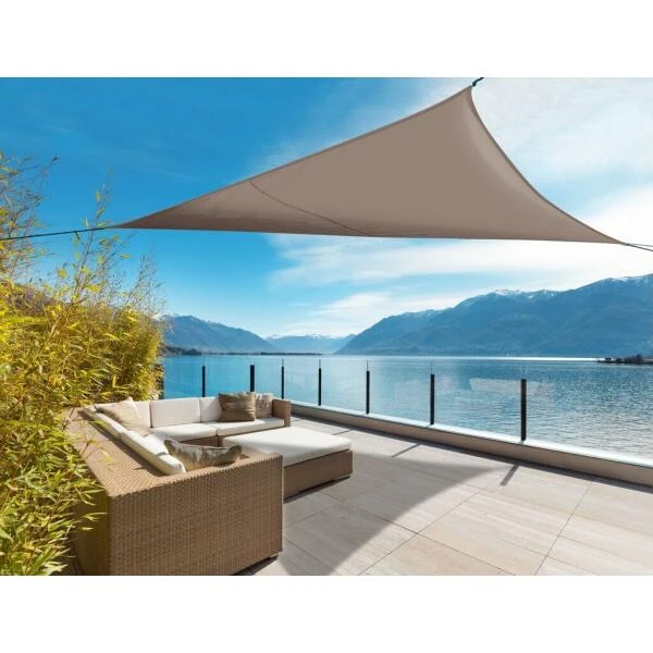 Zonnescherm Schaduwdoek Driehoek - Mokka 1 Zonnescherm Schaduwdoek Driehoek - Mokka